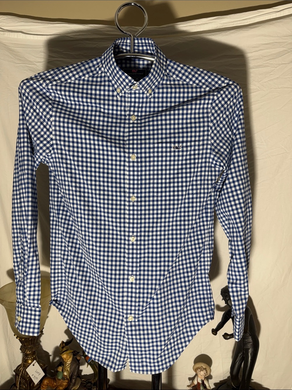Vineyard Vines Blue and White Gingham Button-Down Shirt